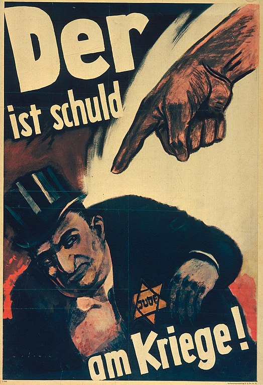Nazi propaganda poster blaming Jews for wars